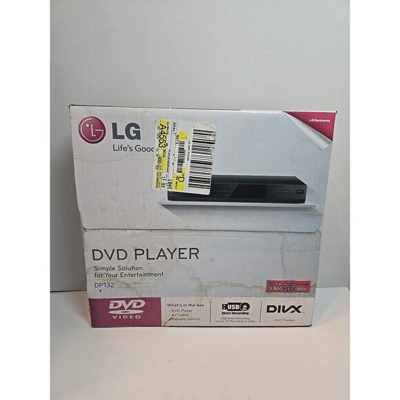 LG DVD CD Player USB Direct Recording Xvid Playback w/ Remote Model DP132 NIB - Picture 1 of 5